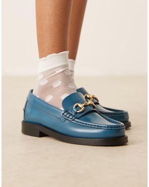 Walk London – dalston – leder-loafer - Blau