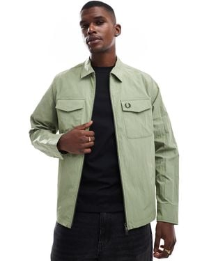 Fred Perry Zip Through Overshirt - Green