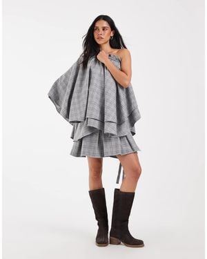 Muse Assembly Ruffle Cape Frances Top - Grey