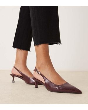 ASOS Skip Slingback Kitten Heel Shoes - Black