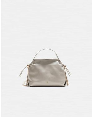 Stradivarius Small Ruched Crossbody Bag - Natural