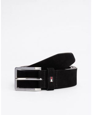 Tommy Hilfiger Ledergürtel Mit Eckiger Schnalle Und Logo - Schwarz
