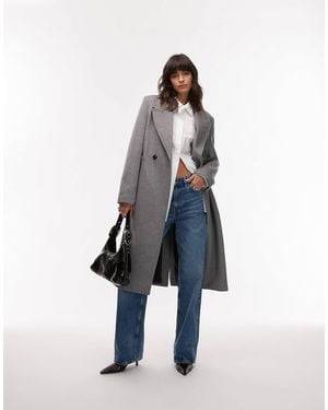Mango Tailored Wool Mix Coat - Blue