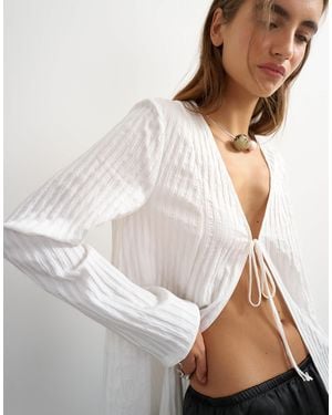 TOPSHOP Tie Detail Blouse - White