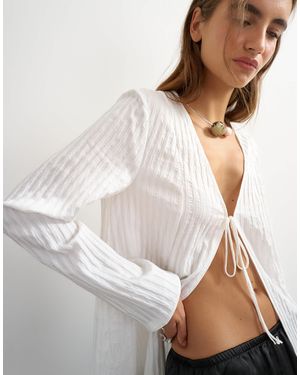 TOPSHOP Bluse mit bindedetail - Weiß
