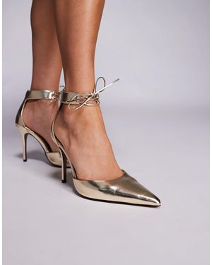 ASOS Pippi Lace Up Detail High Heeled Court Shoes - Brown