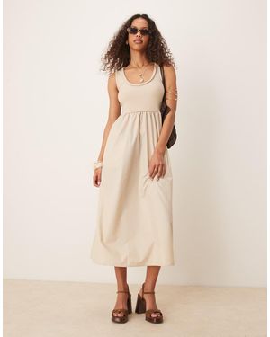 Threadbare Scoop Neck Maxi Dress - Natural