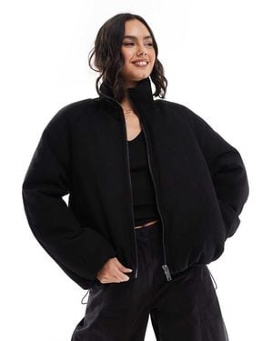 ASOS Knit Collar Clean Puffer Jacket - Black