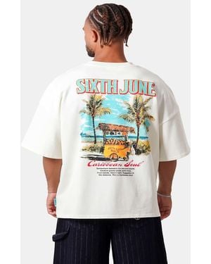 Sixth June T-Shirt Met Korte Mouwen En Fruitverkoper-Print - Wit