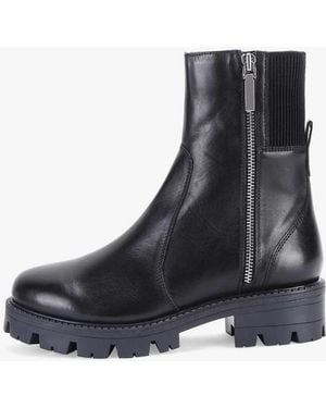 OFF THE HOOK 'Harrogate' Leather Side Zip Ankle Boots - Black