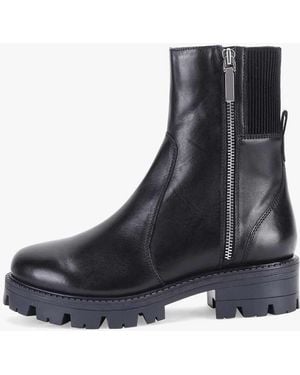 OFF THE HOOK 'Harrogate' Leather Side Zip Ankle Boots - Black