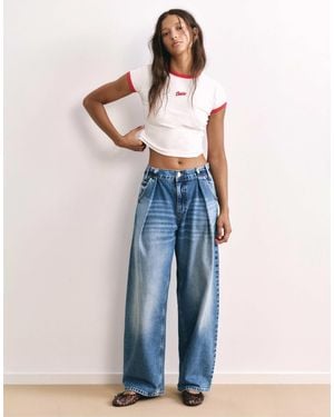 Pull&Bear Baggy-jeans mit falten und ballon-schnitt - Blau
