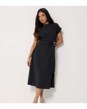 PixieGirl Petite Buckle Midi Dress - Black