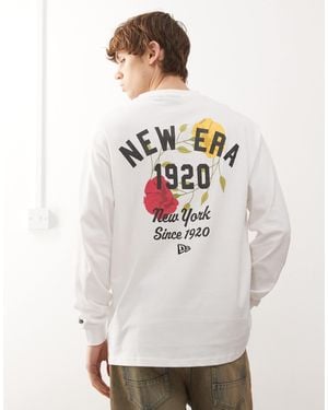 KTZ Long Sleeve Top With Floral Motif Back - White