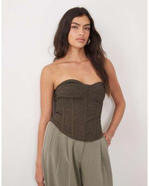 ASOS Mix & Match Brushed Bandeau Corset Top - Green
