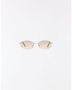Bershka Sonnenbrille mit eckigem metallrahmen - Weiß