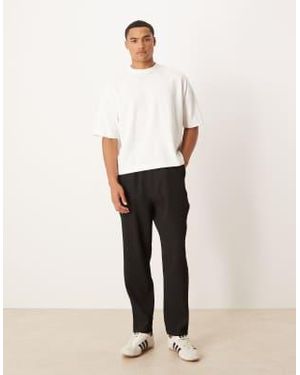 ASOS Plisse Tapered Pants - White