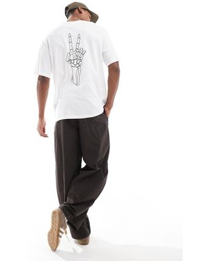 Jack & Jones Oversized T-Shirt With Skull Head - White