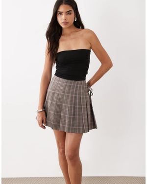 Nobody's Child Tailored Wrap Pleated Kilt Mini Skirt Suit - Natural
