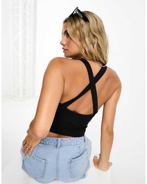 Threadbare Strappy Back Crop Top - Blue