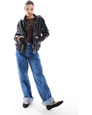 Stradivarius – jacke aus pu - Schwarz
