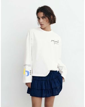 Pull&Bear – miró – oversize-t-shirt - Weiß
