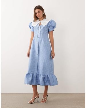 Sister Jane – alice – midikleid aus jacquard - Blau