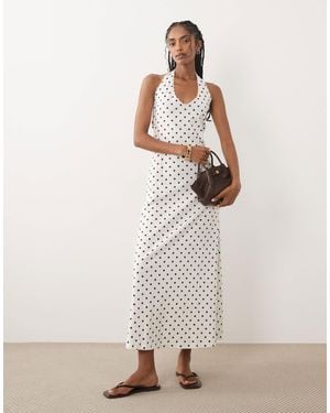 Miss Selfridge Halterneck Maxi Dress - Natural