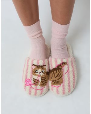 ASOS Zizi bestickter katzen-hausschuh - Grau