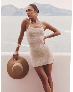 4th & Reckless X Luana Barron Sylvie Crochet Mini Beach Dress - White