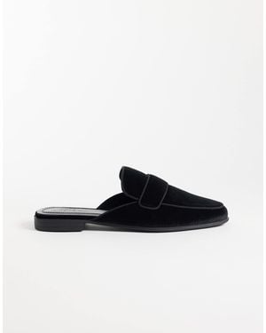 ASOS Slim Mule Loafers With Gross Grain Saddle - Black