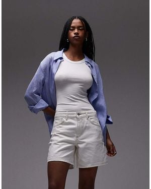 TOPSHOP Denim Cinch Back Short - Multicolour