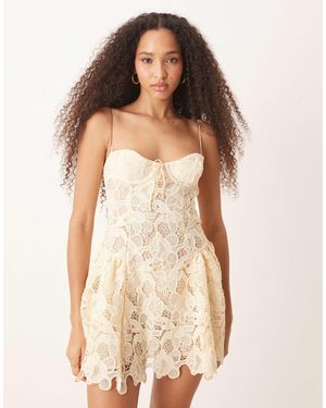 For Love & Lemons Lace Mini Dress - Natural