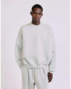 Pull&Bear Sweatshirt mit rundhalsausschnitt - Weiß