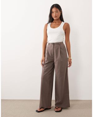 Miss Selfridge Pinstripe Trouser - Brown