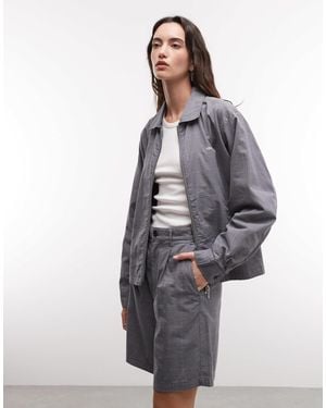Obey Olivia - veste d'ensemble zippée à carreaux écossais - Gris