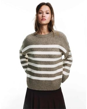 Pull&Bear – gestreifter pullover - Grau