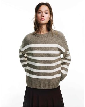 Pull&Bear – gestreifter pullover - Grau