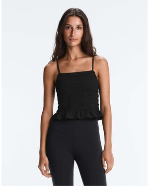 Oysho Comfortlux Smock Tank Top - Black