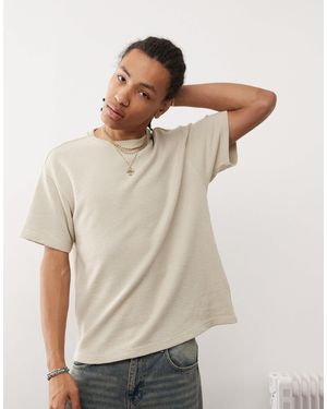 PacSun Waffle Knit Oversized T-Shirt - Natural