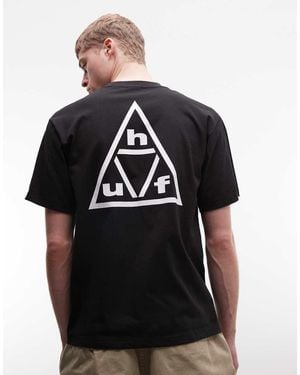 Huf Essentials Logo T-Shirt With Back Print - Black