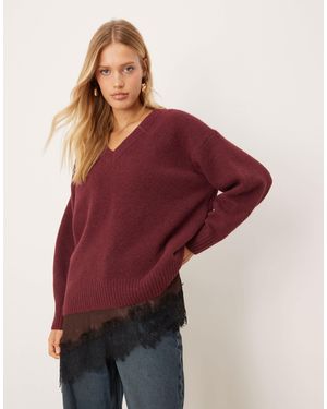 Abercrombie & Fitch – oversize-strickpullover - Rot