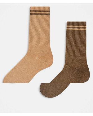 Cotton On Cotton On 2 Pack The Perfect Pair Crew Sock - Natural