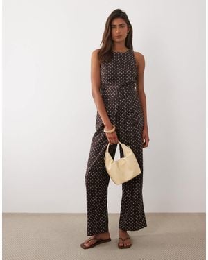Mango – jumpsuit aus leinenmix - Braun