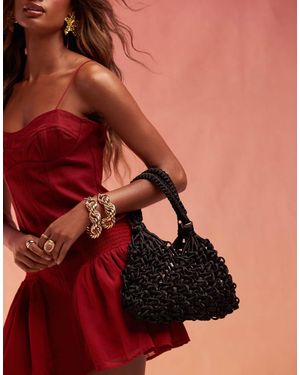 ASOS Woven Grab Bag With Knotted Handle - Red