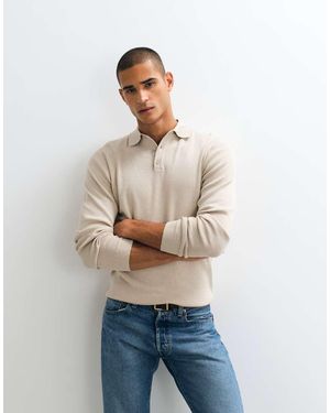ASOS Essential Knitted Lightweight Polo - Natural