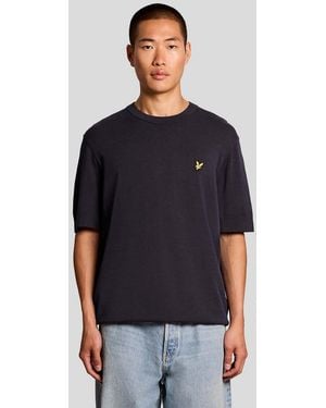 Lyle & Scott Mid Knits Relaxed Short Sleeve Jumper - Black