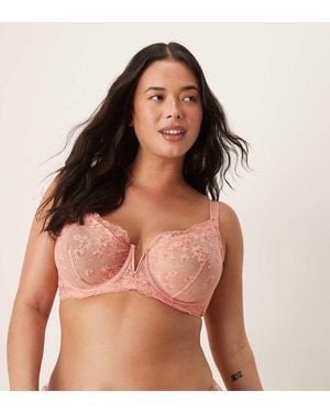 ASOS Asos Design Curve Giselle Premium Sparkle Embroidery Underwired Bra - Brown