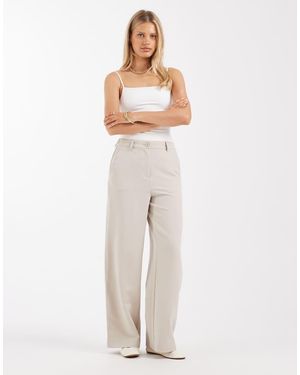Pieces Tailored High Waist Wide Leg Trousers Co-ord - Natural