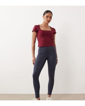 4505 Petite Active Waist Snatching High Rise Gym Legging - Red